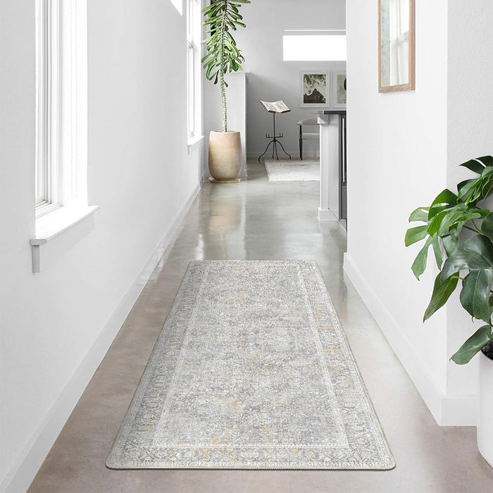 Airgugu Earth Garden White Vintage Printed Rug