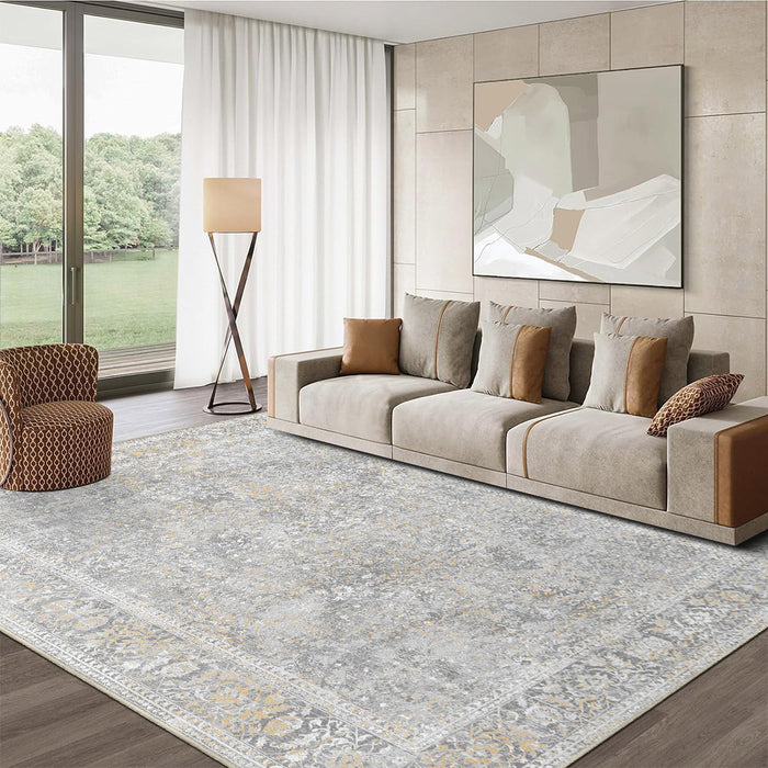 Airgugu Earth Garden White Vintage Printed Rug