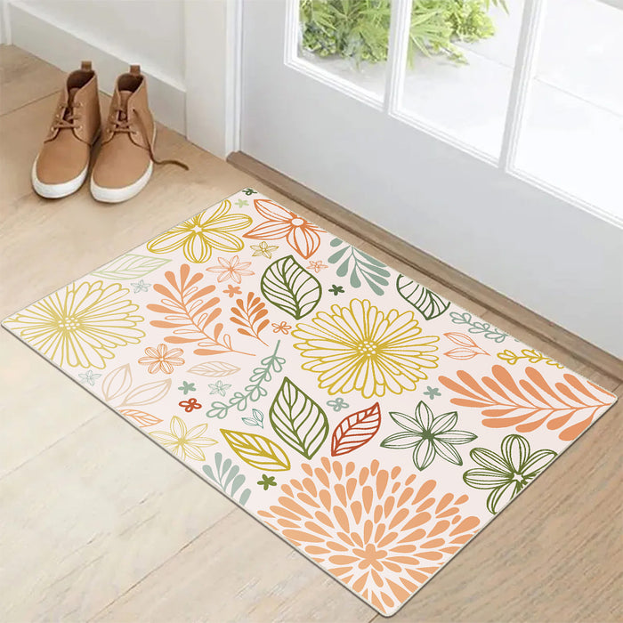 Airgugu KidSpace Delight Beige Vibrant Botanical Pattern Rug