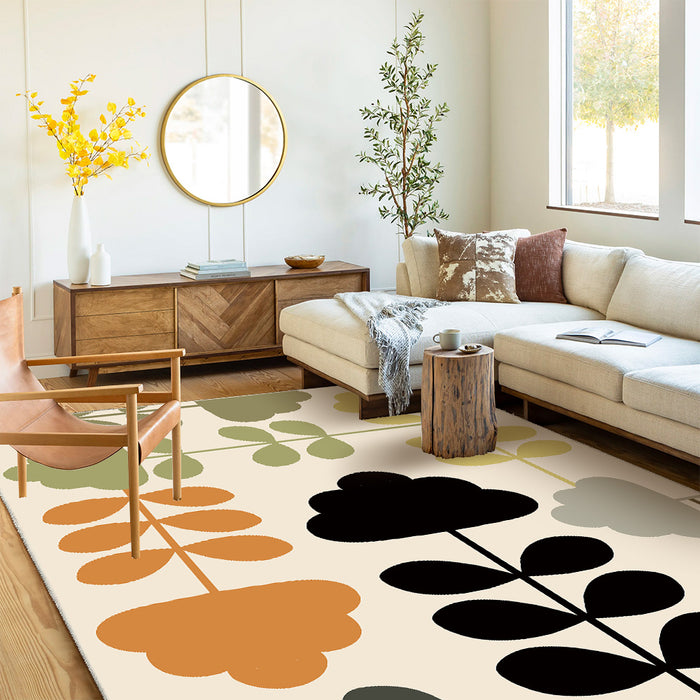 Airgugu Modern Minimalist Multicolor Plant Beige Rug