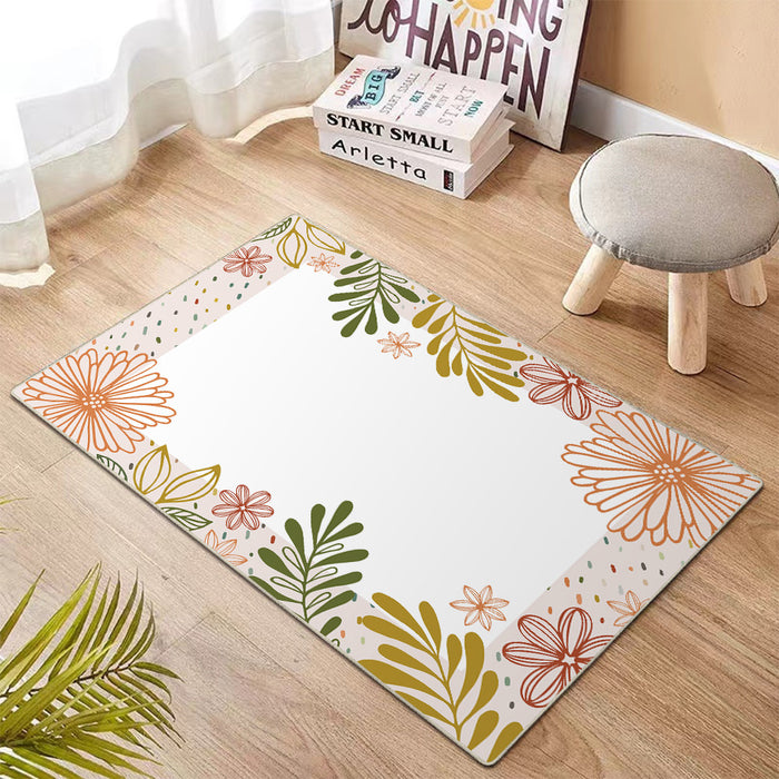 Airgugu KidSpace Delight White Vibrant Botanical Pattern Rug