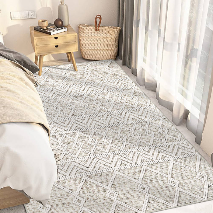 Airgugu Modern Minimalist White Pearl Plaid Rug