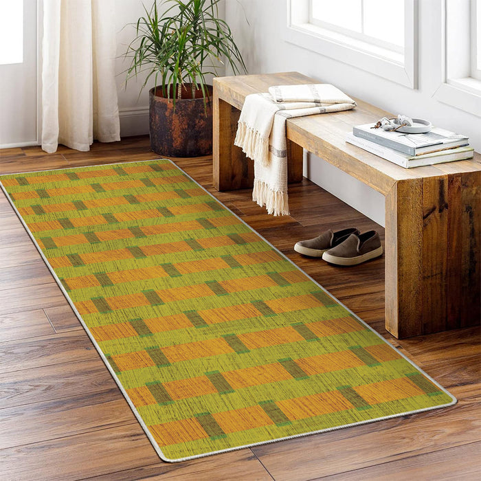 Airgugu Earth Garden Orange Ranch Fence Striped Rug