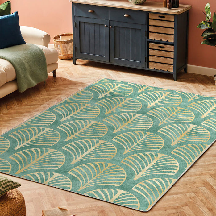 Airgugu Earth Garden Golden Plant Leaves Rug