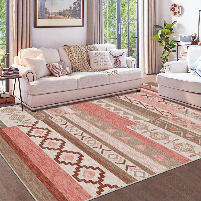 Airgugu Modern Minimalist Pink Blush Patchwork Rug