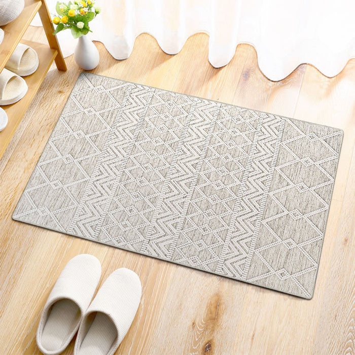 Airgugu Modern Minimalist White Pearl Plaid Rug