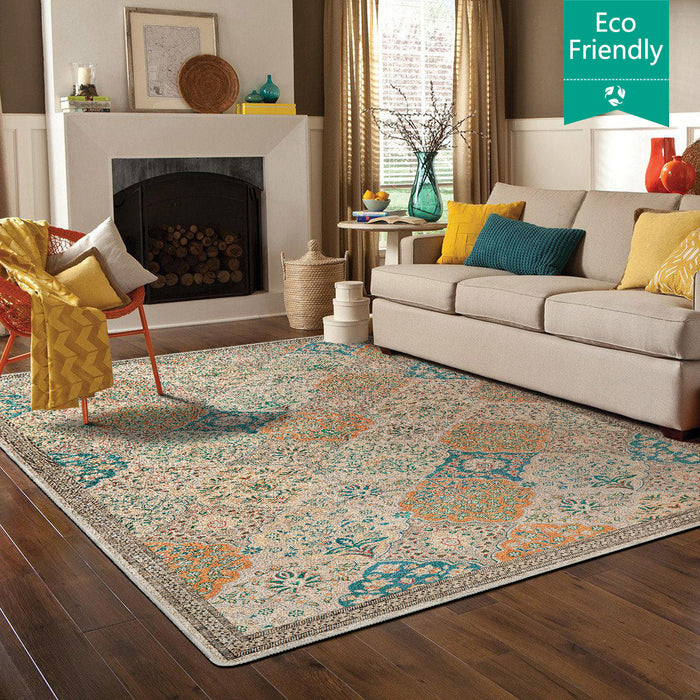 Airgugu Heritage Classique Yellow Vintage Floral Rug——Use discount code: (NEW30) to save another 30%!🔥