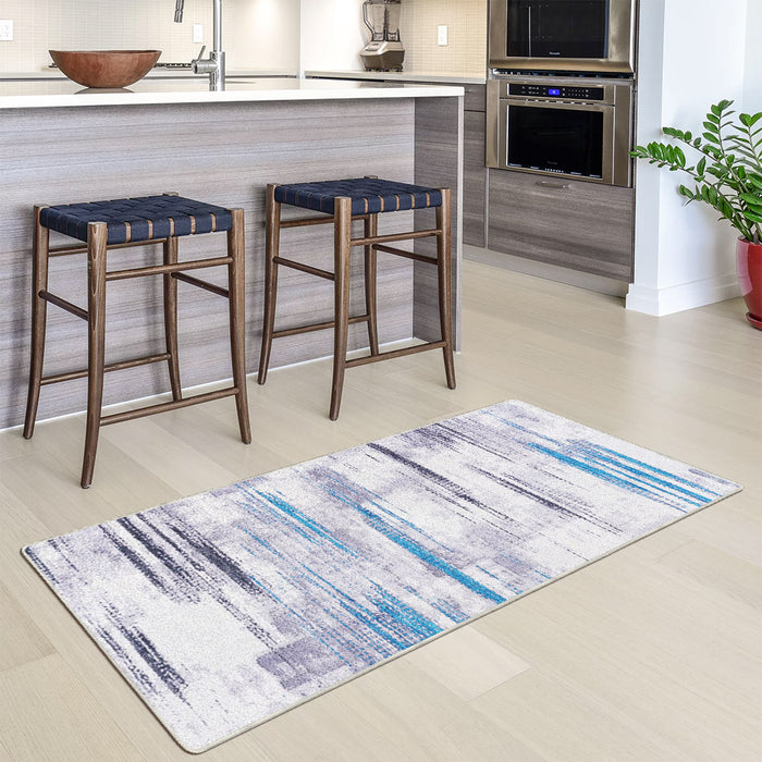 Airgugu Modern Minimalist Abstract Blue&Gray Rug