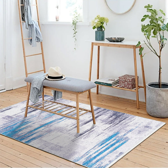 Airgugu Modern Minimalist Abstract Blue&Gray Rug