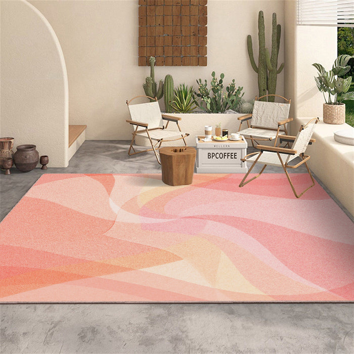 Airgugu Modern Minimalist Irregular Pink Waves Rug