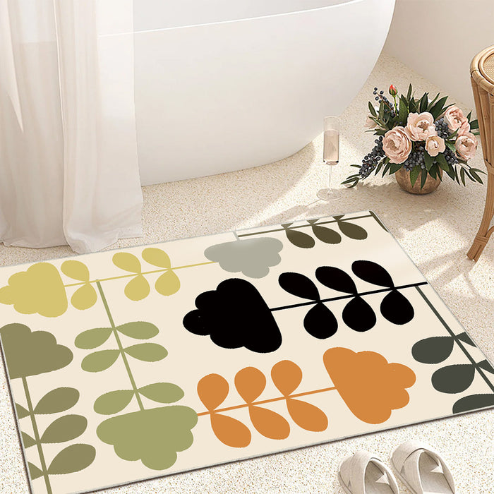 Airgugu Modern Minimalist Multicolor Plant Beige Rug