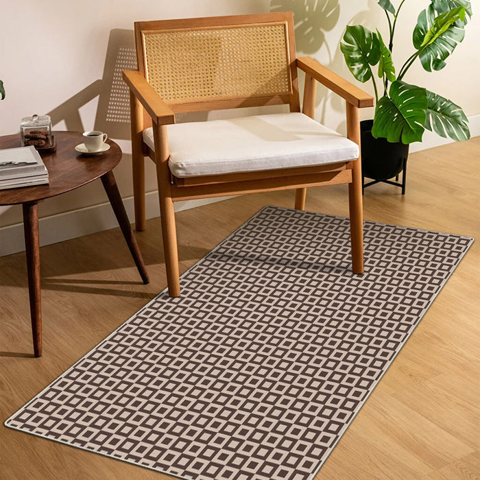 Airgugu Modern Minimalist Brown Square Printed Rug