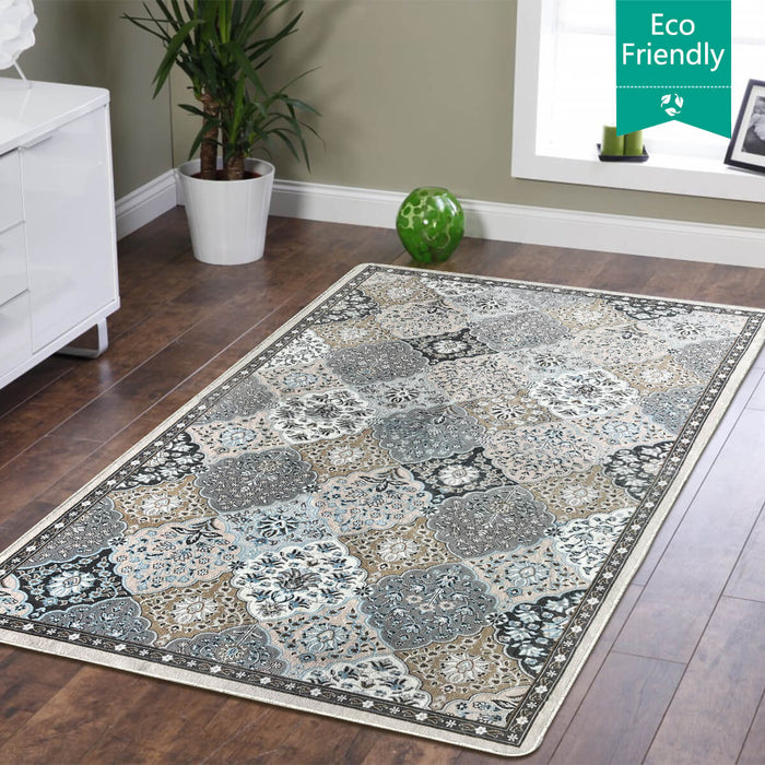 Airgugu Heritage Classique Grey & Brown Floral Pattern Rug