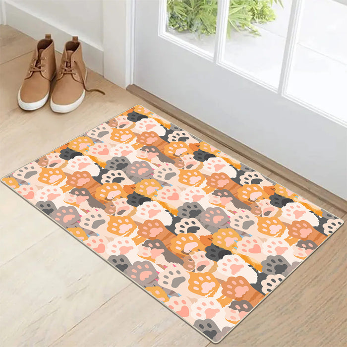 Airgugu KidSpace Delight Cartoon Cat Footprint Print Rug