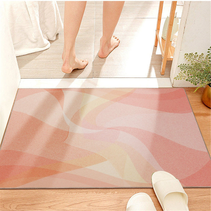 Airgugu Modern Minimalist Irregular Pink Waves Rug