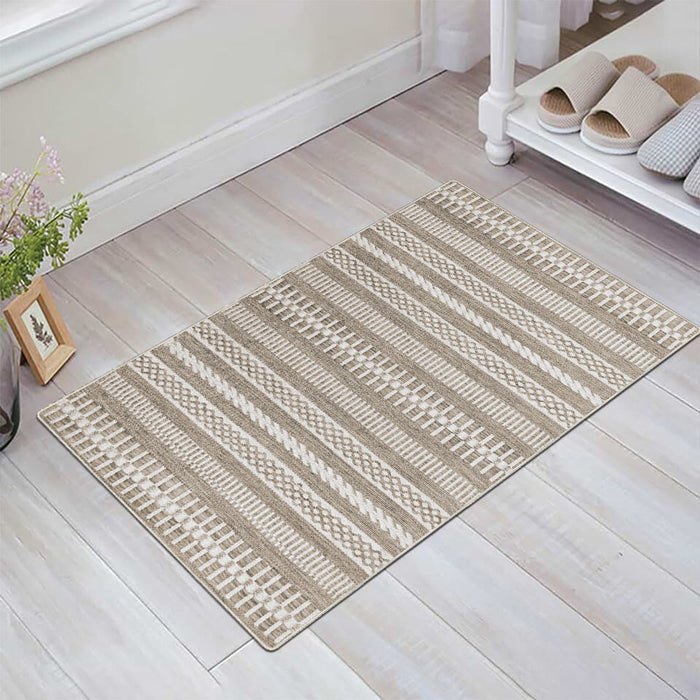 Airgugu Modern Minimalist Rustic Brown Striped Rug