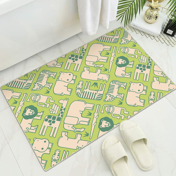 Airgugu KidSpace Delight Cartoon Animal Green Rug