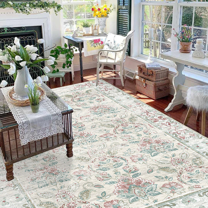 Airgugu Heritage Classique Mottled Leaf and Purple Flower Rug