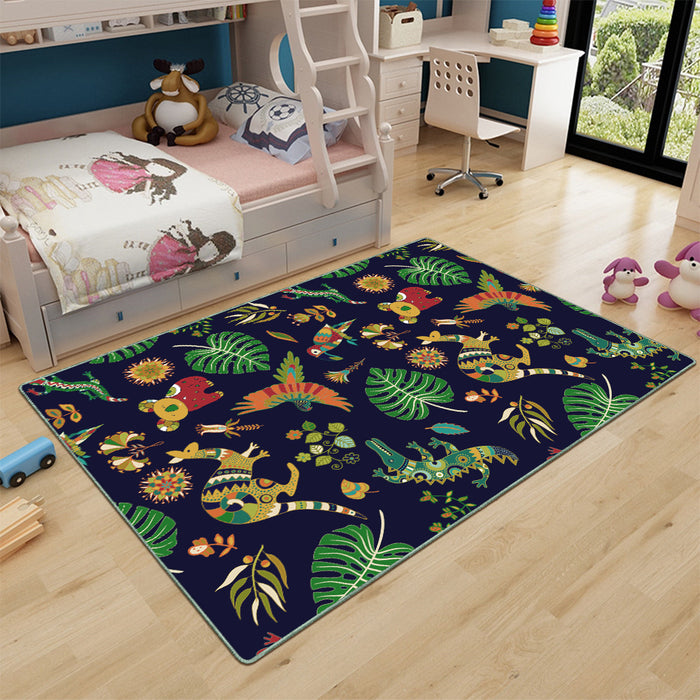 Airgugu KidSpace Delight Colorful Floral World Print Rug