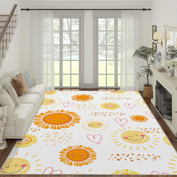 Airgugu KidSpace Delight Smiling Sun Pattern Rug