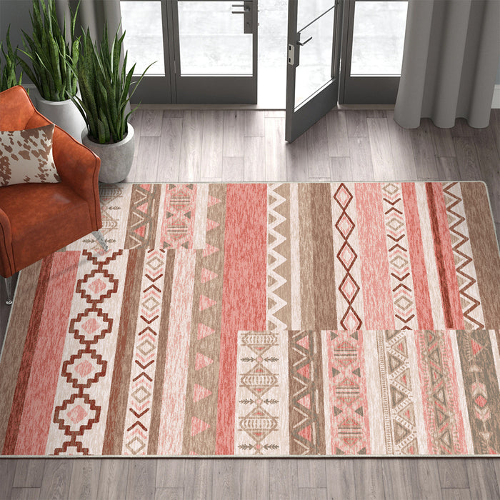 Airgugu Modern Minimalist Pink Blush Patchwork Rug