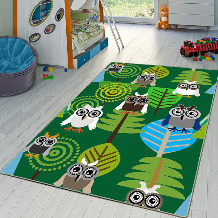 Airgugu KidSpace Delight Cartoon Owl Rug