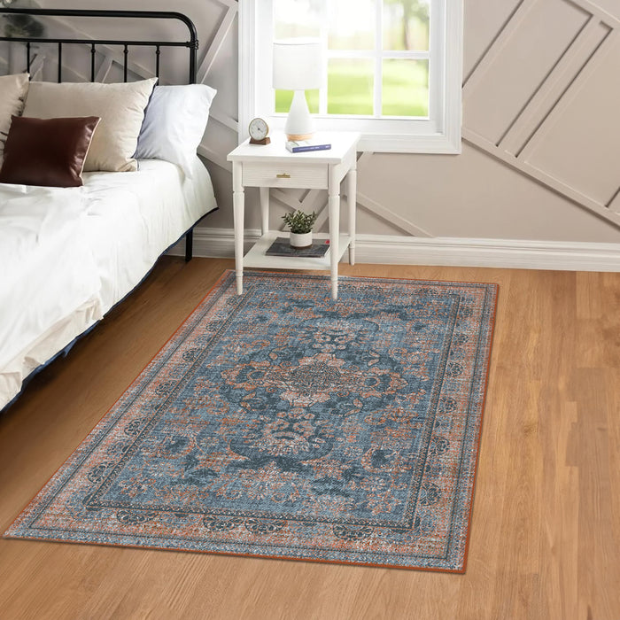 Airgugu  Heritage Classique Blue Distressed Texture Background Rug