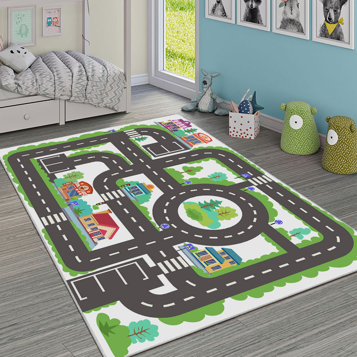 Airgugu KidSpace Delight Gray City Road Pattern Rug