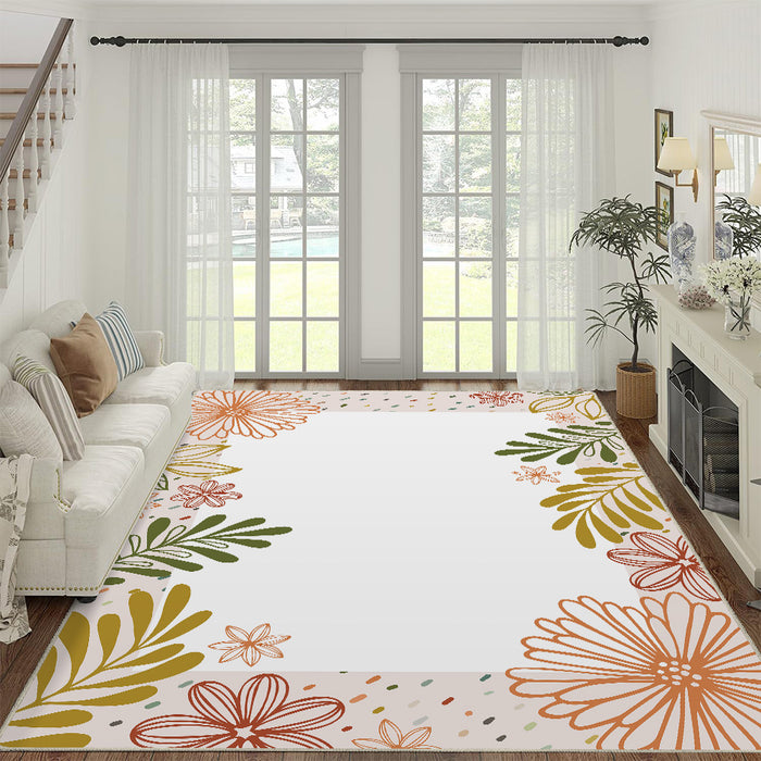 Airgugu KidSpace Delight White Vibrant Botanical Pattern Rug