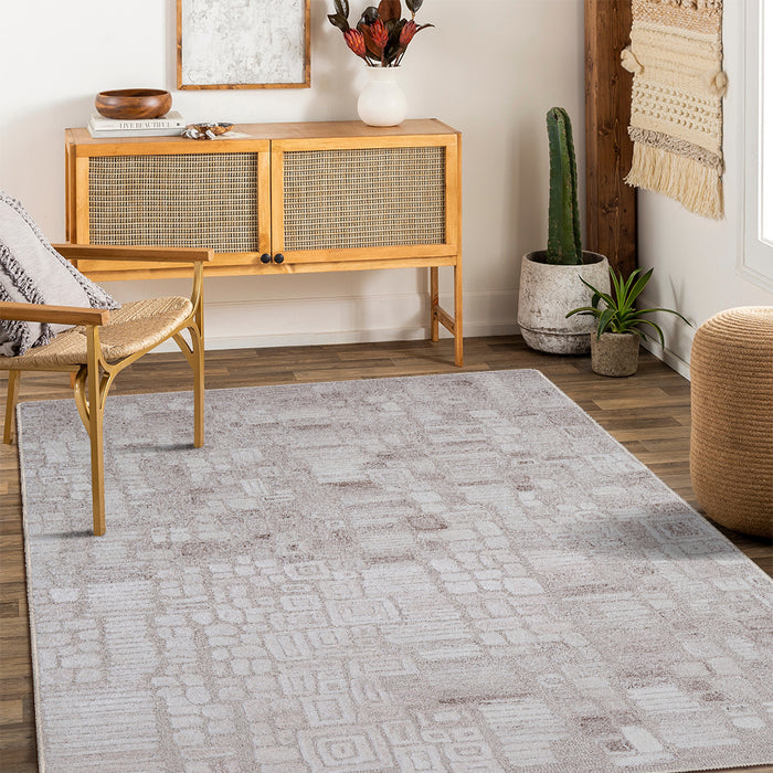 Airgugu Modern Minimalist Light Gray Cluster Rug