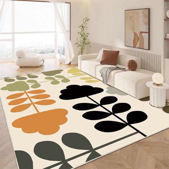 Airgugu Modern Minimalist Multicolor Plant Beige Rug