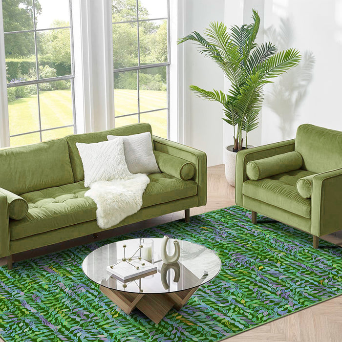 Airgugu Earth Garden Green Leaves Forest Rug