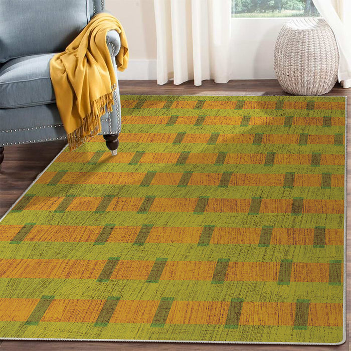 Airgugu Earth Garden Orange Ranch Fence Striped Rug