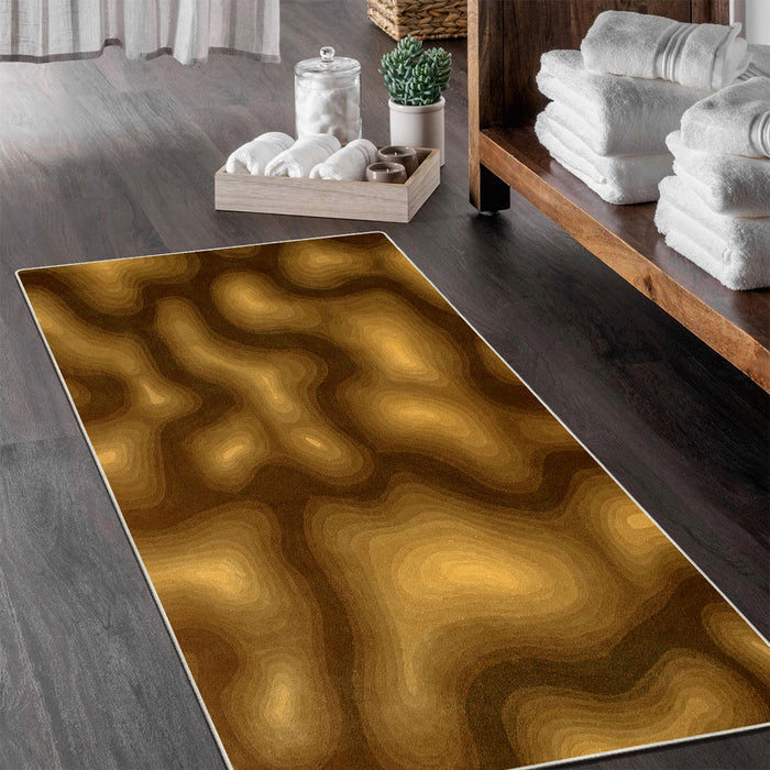 Airgugu Modern Minimalist Dreamy Agate Brown/Blue Texture Rug