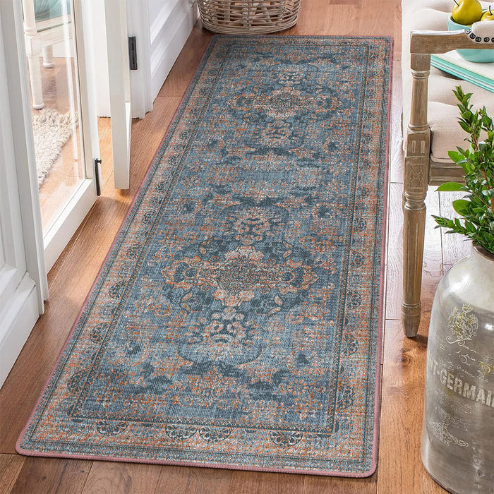 Airgugu  Heritage Classique Blue Distressed Texture Background Rug