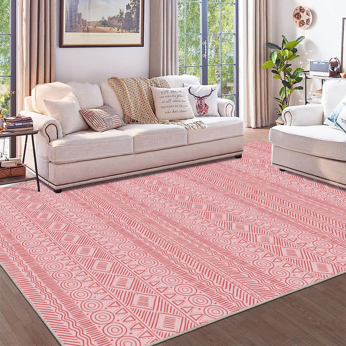 Airgugu Modern Minimalist Symmetrical Grey/Pink Rug