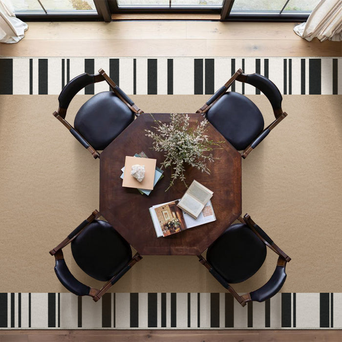 Airgugu Modern Minimalist Elegant Piano Stripe Brown Rug