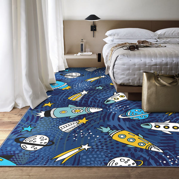 Airgugu KidSpace Delight Blue Space Fleet Adventure Rug