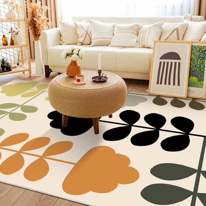 Airgugu Modern Minimalist Multicolor Plant Beige Rug