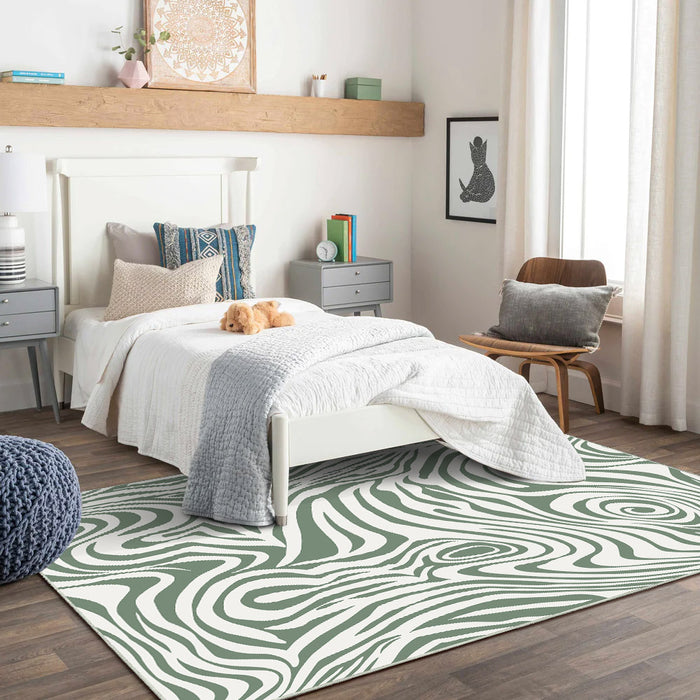 Airgugu Earth Garden Sliver Frost Zebra Maze Rug