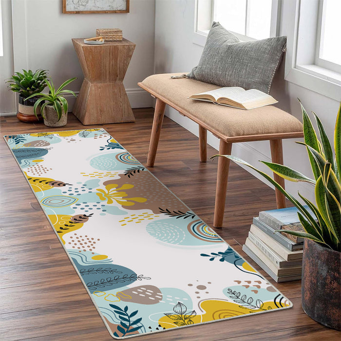 Airgugu Modern Minimalist White Vibrant Plant Rug