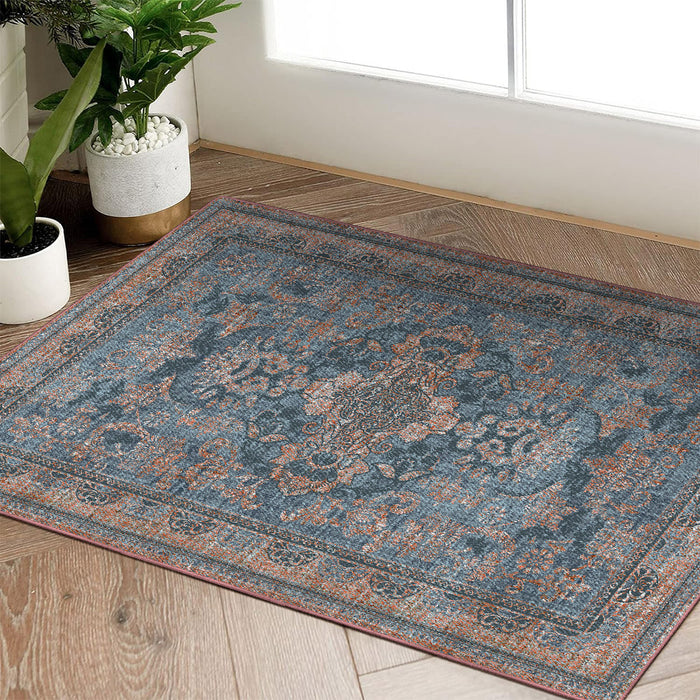 Airgugu  Heritage Classique Blue Distressed Texture Background Rug