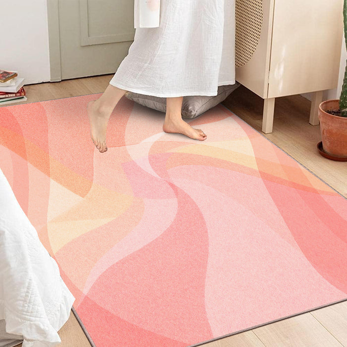 Airgugu Modern Minimalist Irregular Pink Waves Rug