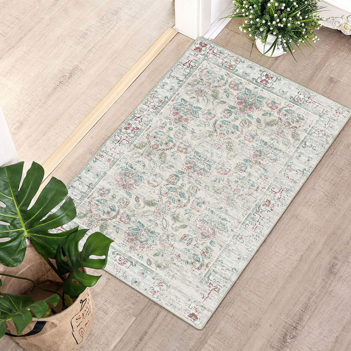 Airgugu Heritage Classique Mottled Leaf and Purple Flower Rug