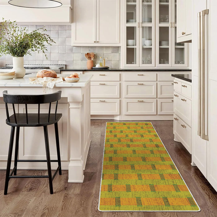 Airgugu Earth Garden Orange Ranch Fence Striped Rug