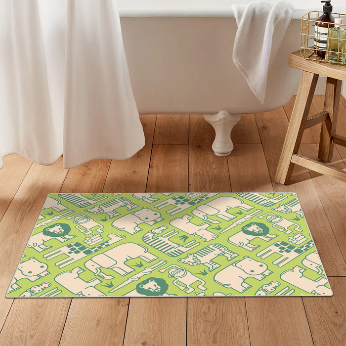 Airgugu KidSpace Delight Cartoon Animal Green Rug