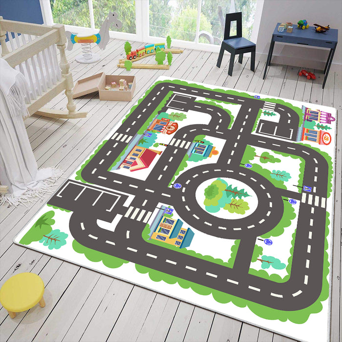 Airgugu KidSpace Delight Gray City Road Pattern Rug