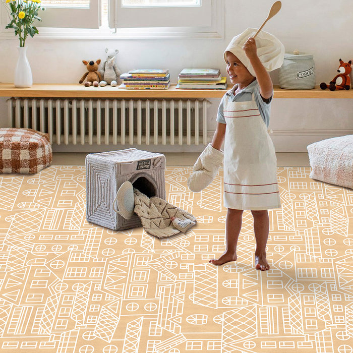 Airgugu KidSpace Delight Khaki Building House Rug