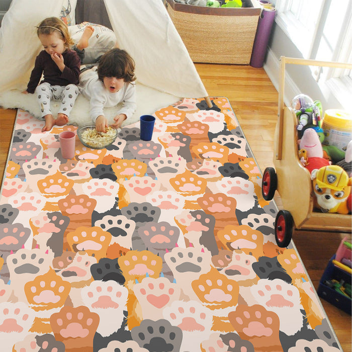 Airgugu KidSpace Delight Cartoon Cat Footprint Print Rug