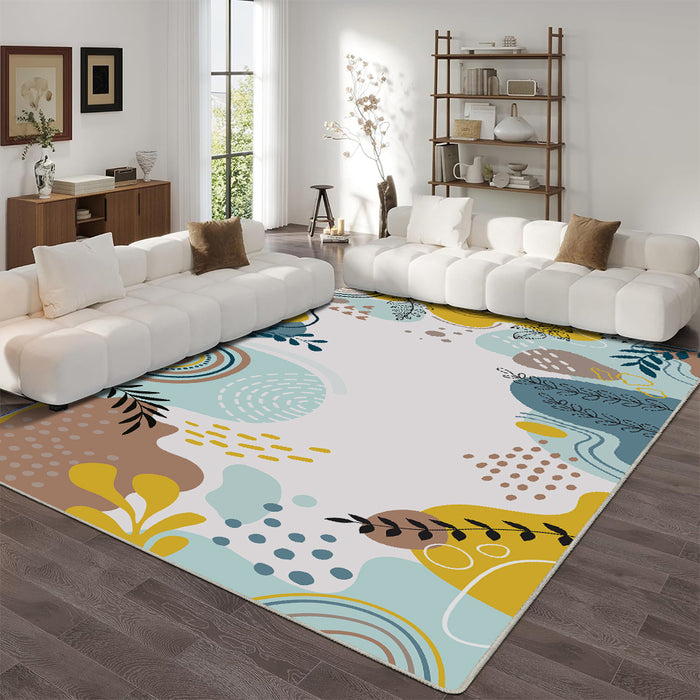 Airgugu Modern Minimalist White Vibrant Plant Rug